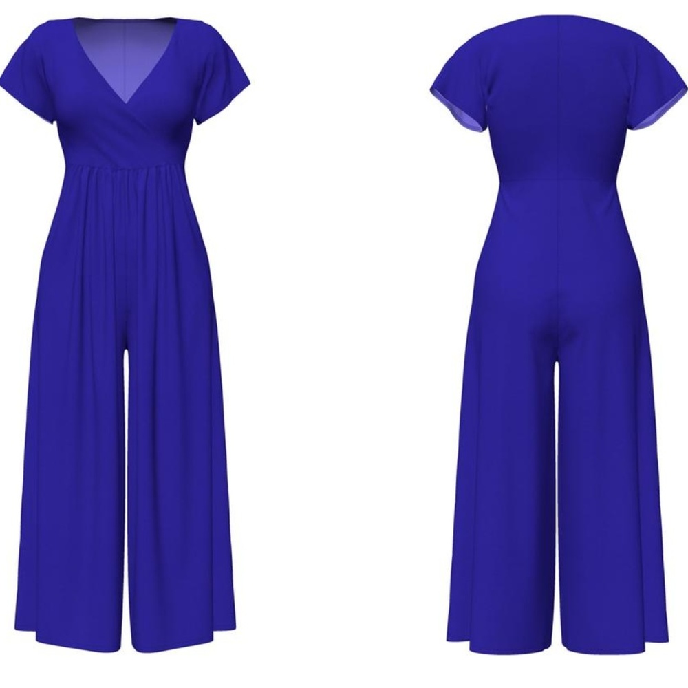 VKY & CO Palazzo Jumpsuit Electric Blue